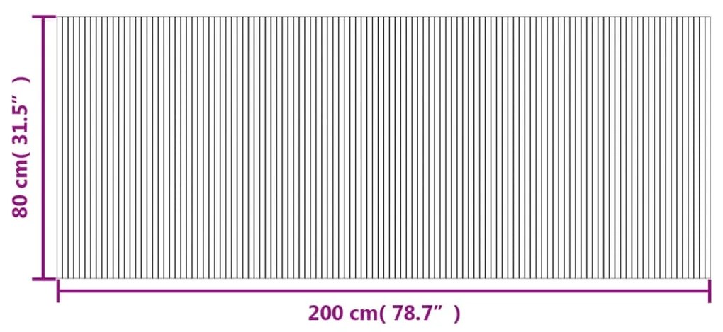Tapete retangular 80x200 cm bambu castanho