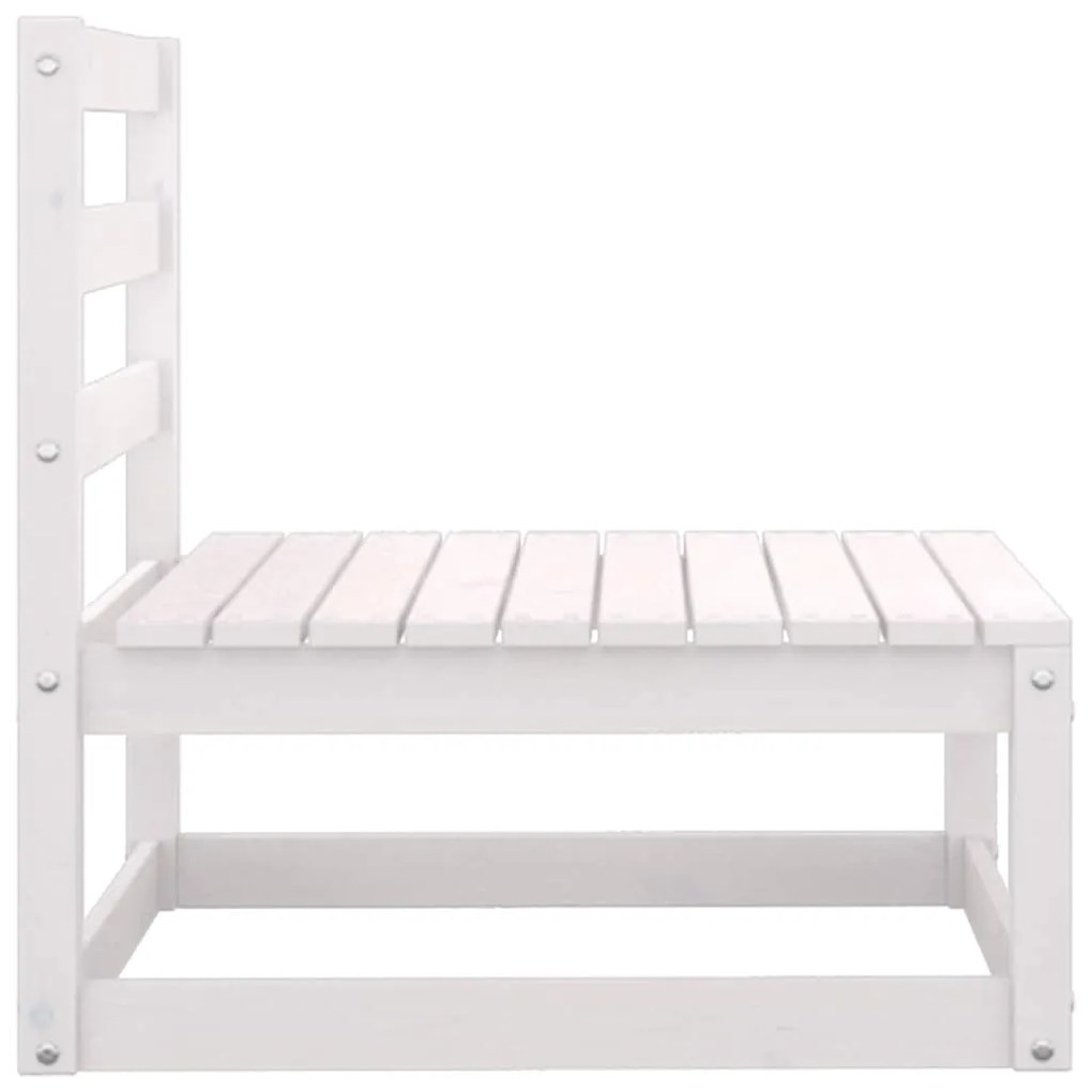 2 pcs conjunto lounge jardim c/ almofadões pinho maciço branco
