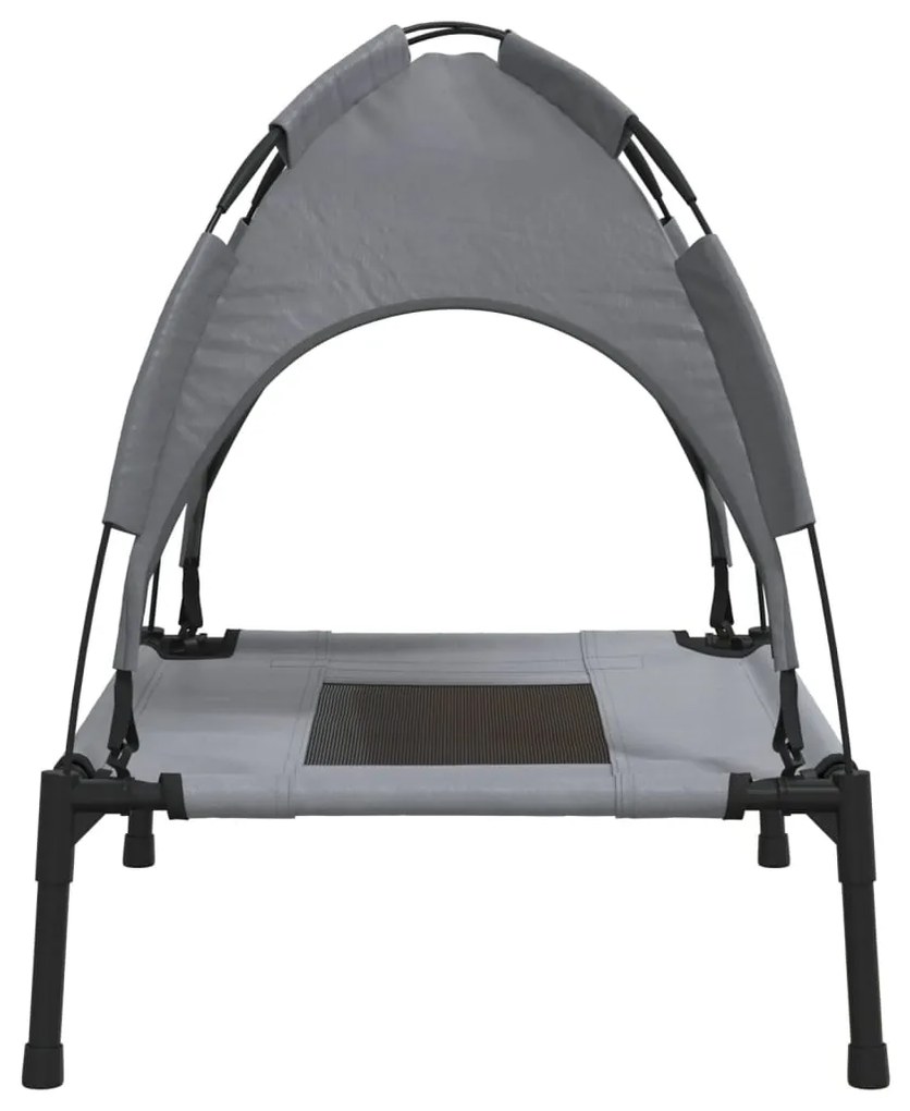 Cama para cães com toldo tecido oxford e aço antracite