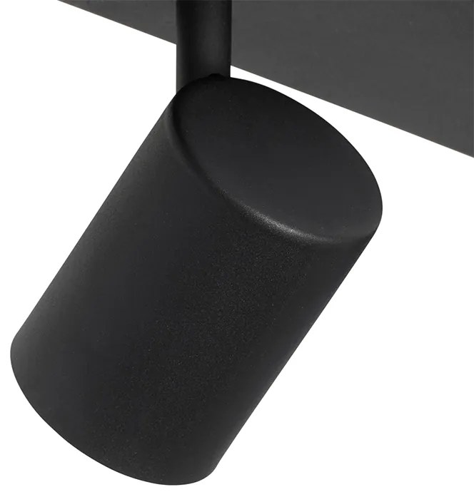 Candeeiro de teto moderno preto 3 luzes ajustável retangular - Jeana Moderno
