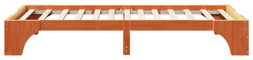 Estrutura de Cama Castanho Encerado Madeira Sólida 90 x 200 cm