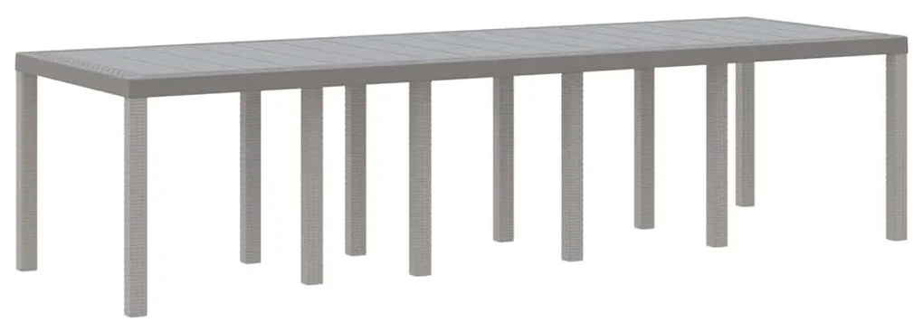 Mesa de Jardim Cinzento-Claro 300x100x73 cm Poli Rattan