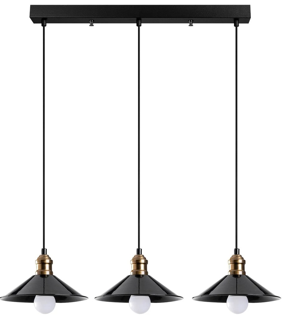 Candeeiro de Teto Berceste – Preto – 74 cm de Diâmetro, 108 cm de Altu