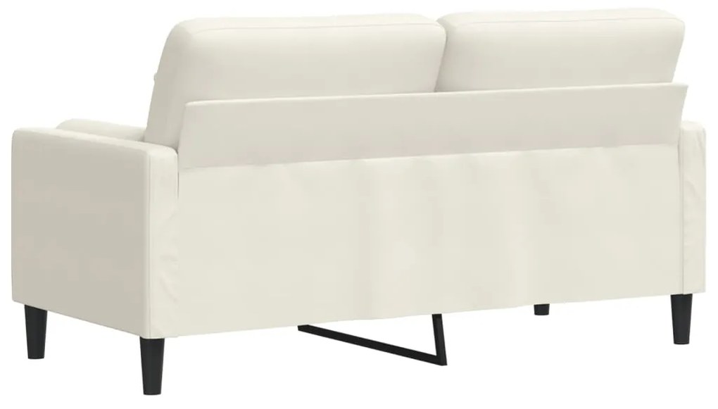 Sofá 2 lugares c/ almofadas decorativas 140 cm veludo creme