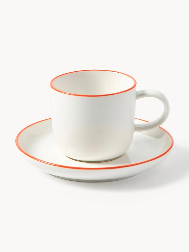 Chávenas de café expresso em porcelana Facile, com pires, conjunto de 2