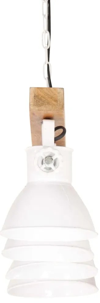 Candeeiro de teto industrial E27 madeira de mangueira branco