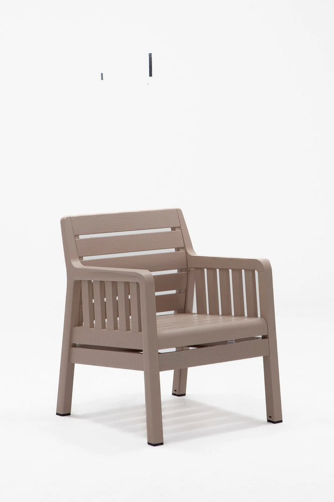 Conjunto de Lounge de Jardim Lara em Cappuccino com Sofá de 2 Lugares,