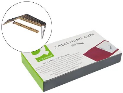 Encadernador Fastener Q-Connect Dourado Caixa de 100 Unidades