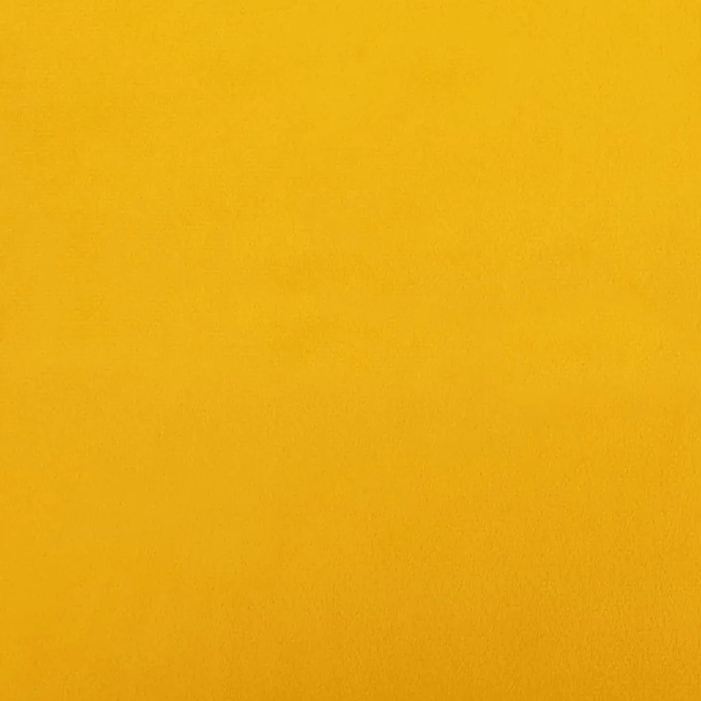Apoio de pés 60x60x36 cm veludo amarelo mostarda