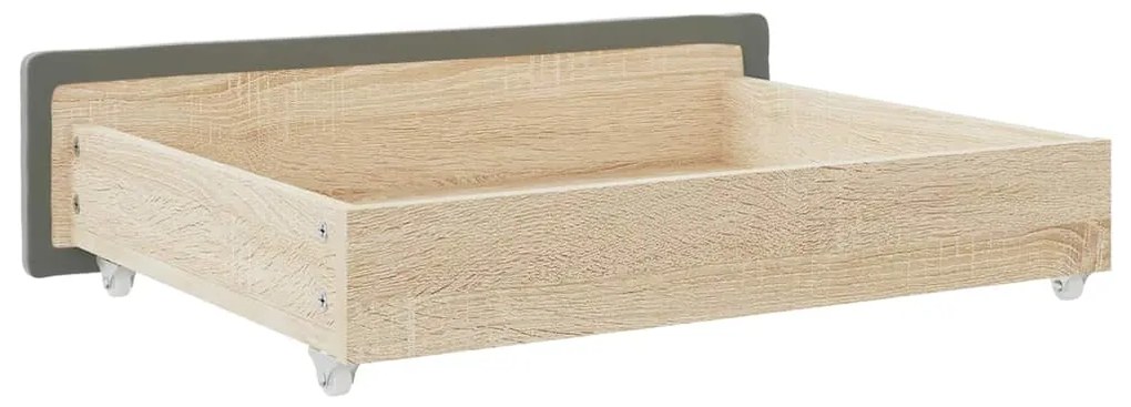 Gavetas de cama 2 pcs derivados de madeira e veludo cinza-claro