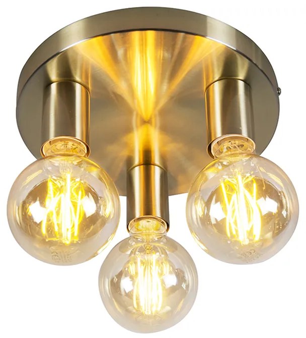 Candeeiro de teto Art Deco dourado redondo - Facil 3