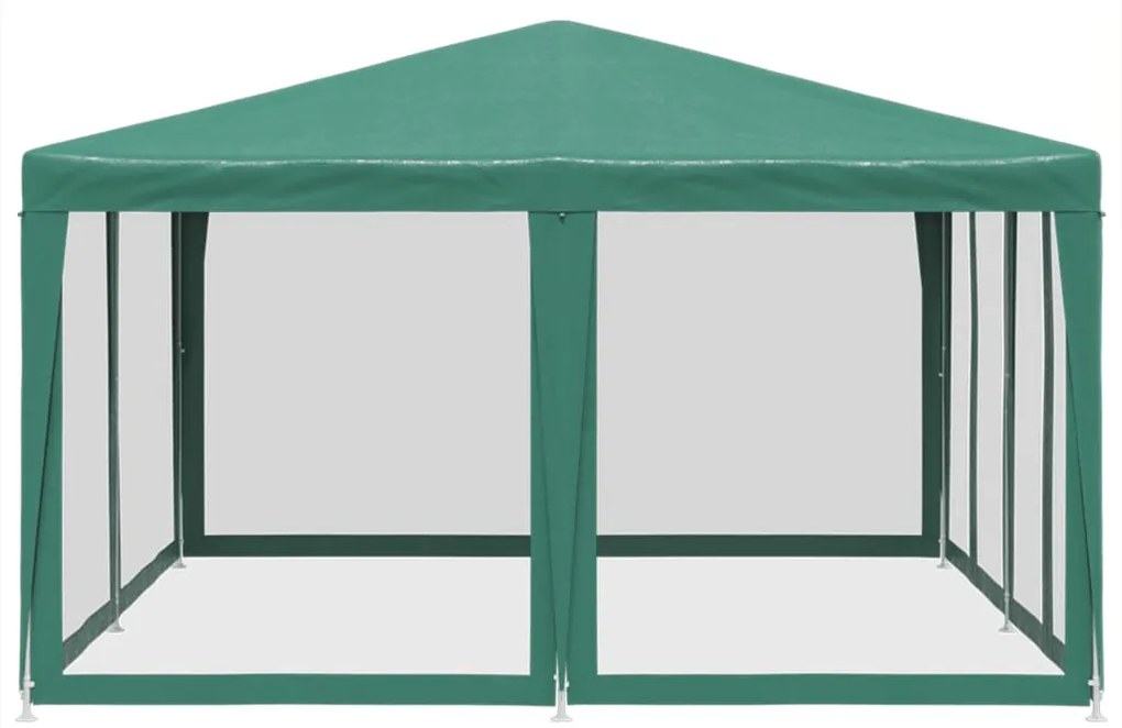 Tenda p/ festas c/ 8 paredes laterais em rede 4x4 m PEAD verde