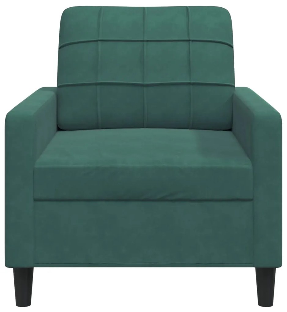 Poltrona 60 cm veludo verde-escuro