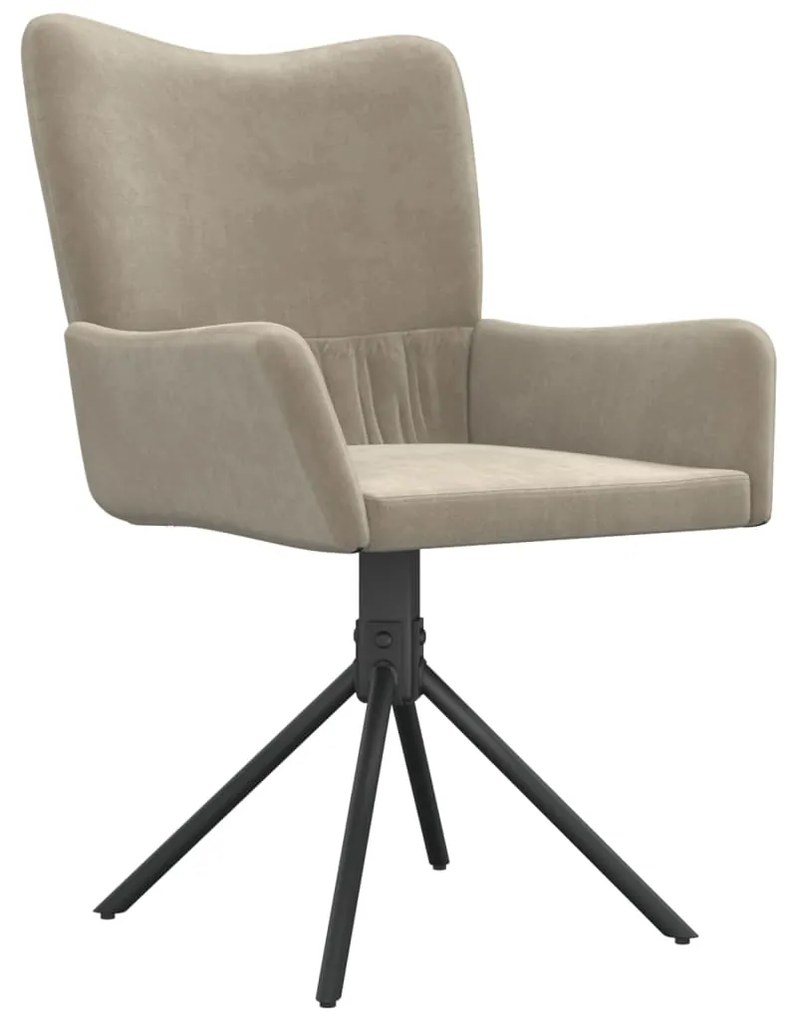 Cadeiras de jantar giratórias 2 pcs veludo cinzento-claro