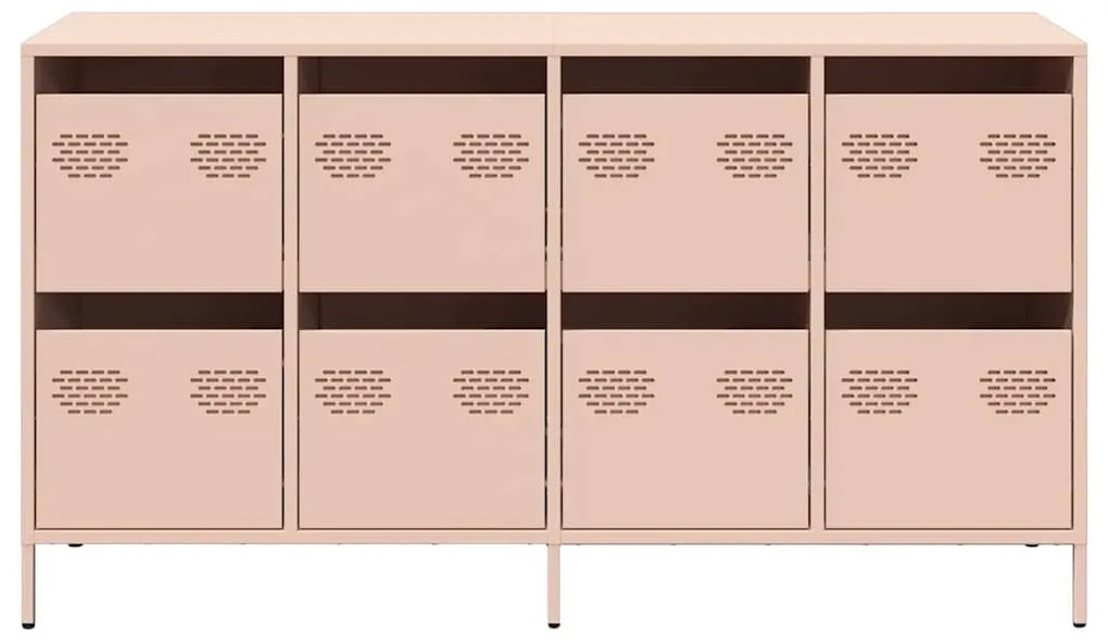 Aparador 135x39x73,5 cm aço laminado a frio rosa