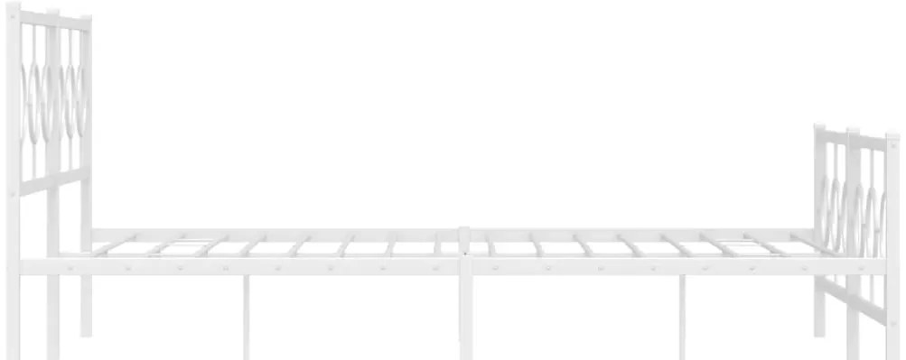 Estrutura de cama com cabeceira e pés 180x200 cm metal branco