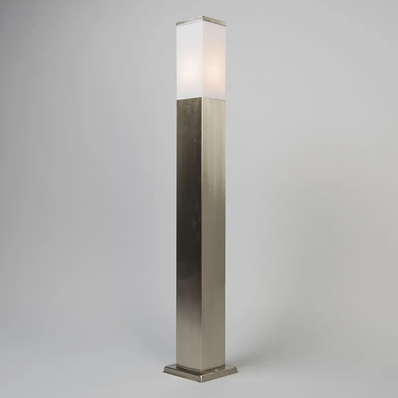 Candeeiro de exterior em aço 80cm IP44 - Malios com estaca de terra e caixa de passagem para cabo