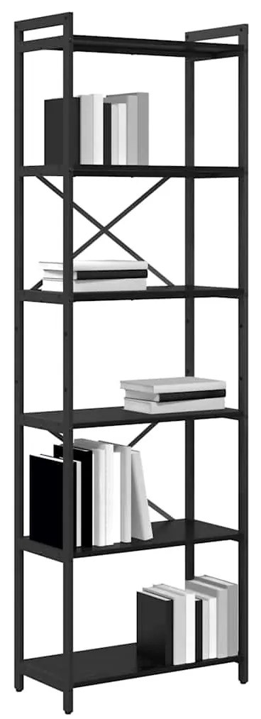 Estante Carvalho preto 60 x 30 x 188 cm Aglomerado