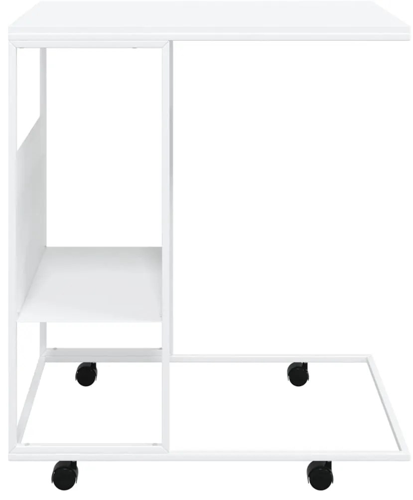 Mesa de apoio c/ rodas 55x36x63,5cm derivados de madeira branco