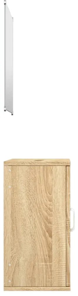 2 pcs conj. móveis de casa banho derivados de madeira carvalho