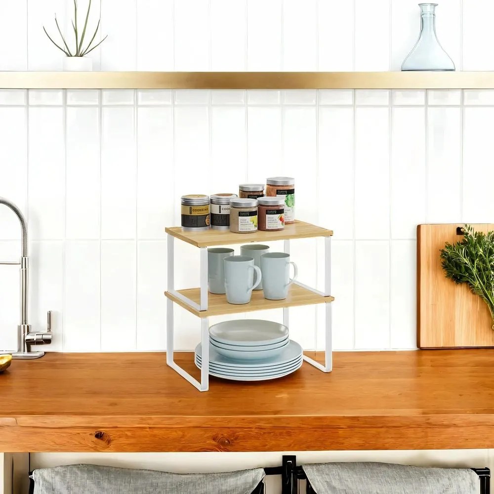 Conjunto de 2 prateleiras de cozinha brancas