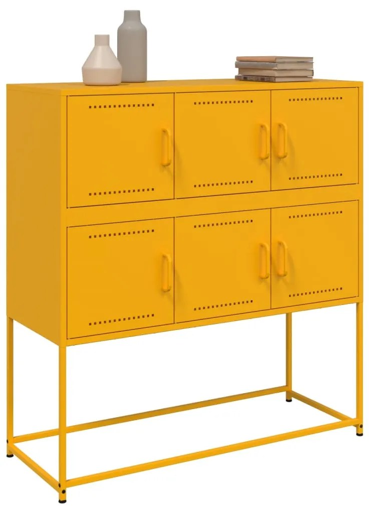 Aparador 100,5x39x107 cm aço amarelo mostarda