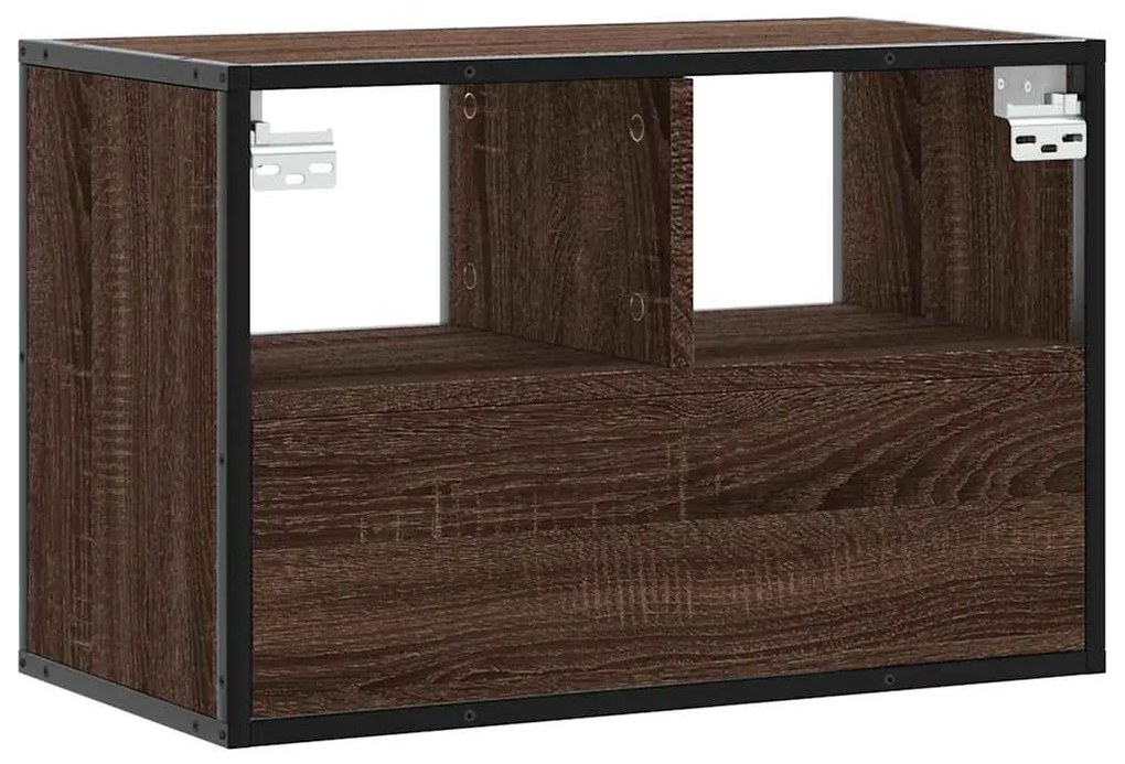 Móvel p/ TV 60x31x39,5cm deriv. madeira/metal carvalho castanho
