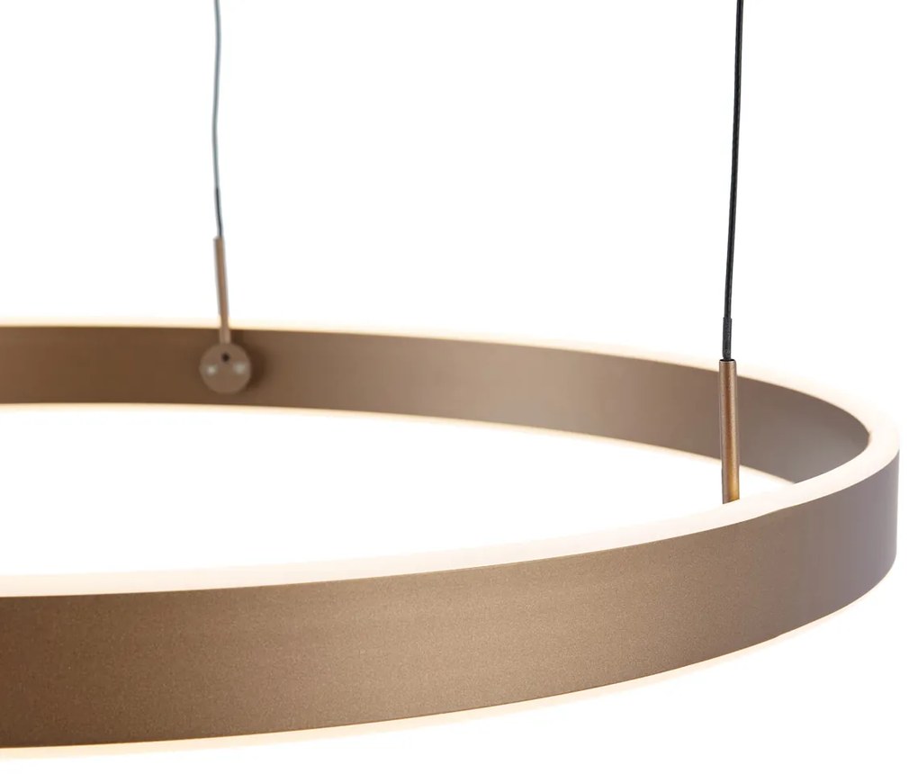 LED Candeeiro suspenso de design bronze escuro com 3 níveis de regulação - Titmus Moderno