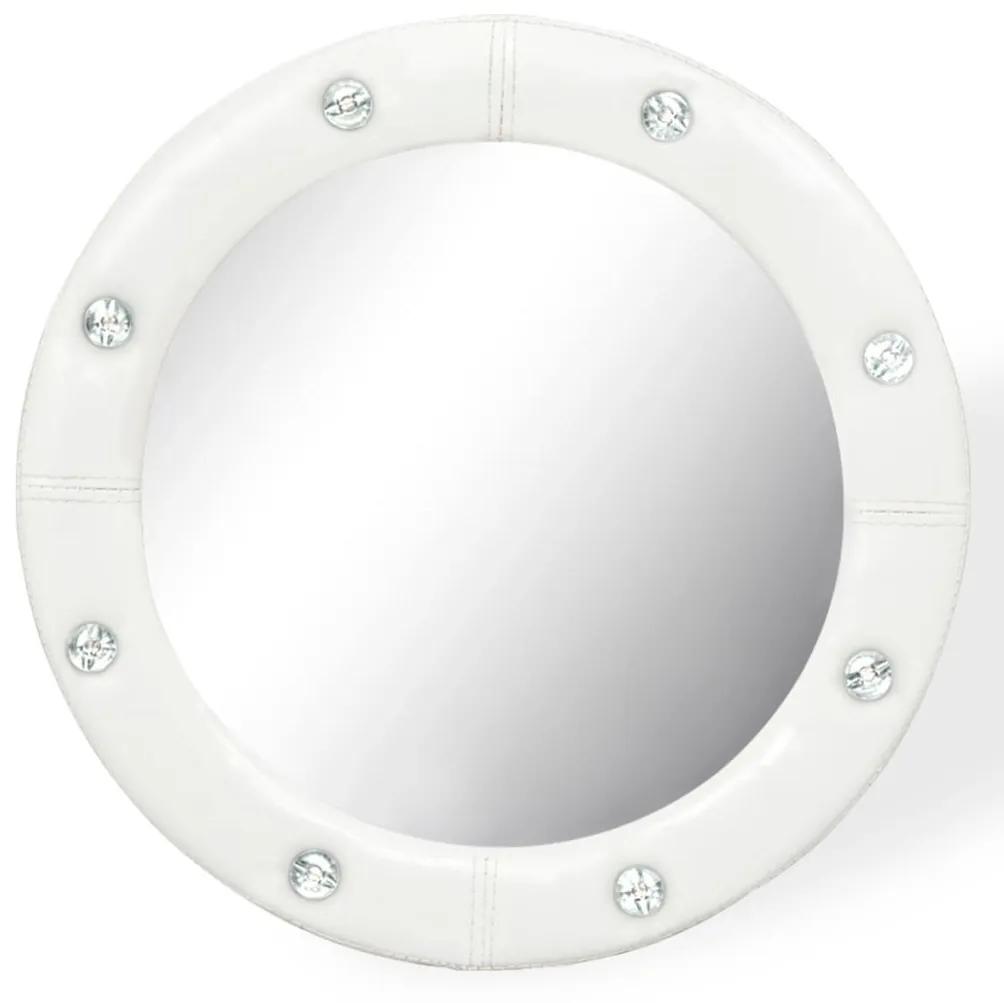 Espelho de parede couro artificial 40 cm branco brilhante