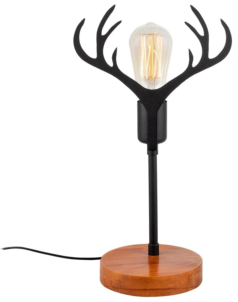 Candeeiro de Mesa Beami – Nogueira e Preto – 23 x 15 cm