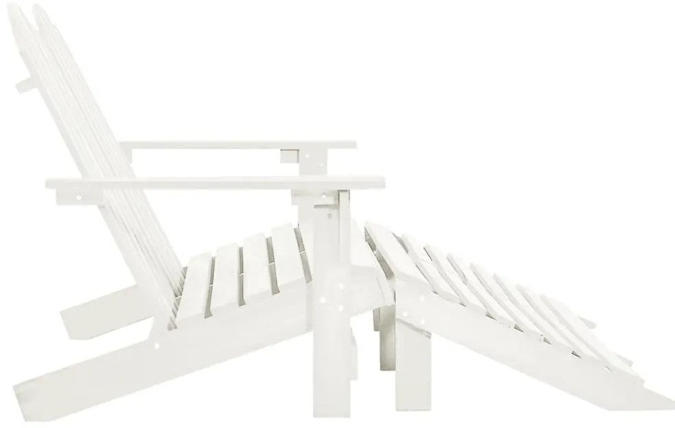 Cadeira de jardim &amp; otomano Adirondack 2 lugares abeto branco