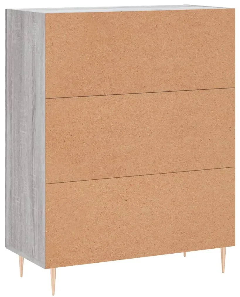 Aparador 69,5x34x90 cm derivados de madeira cinzento sonoma