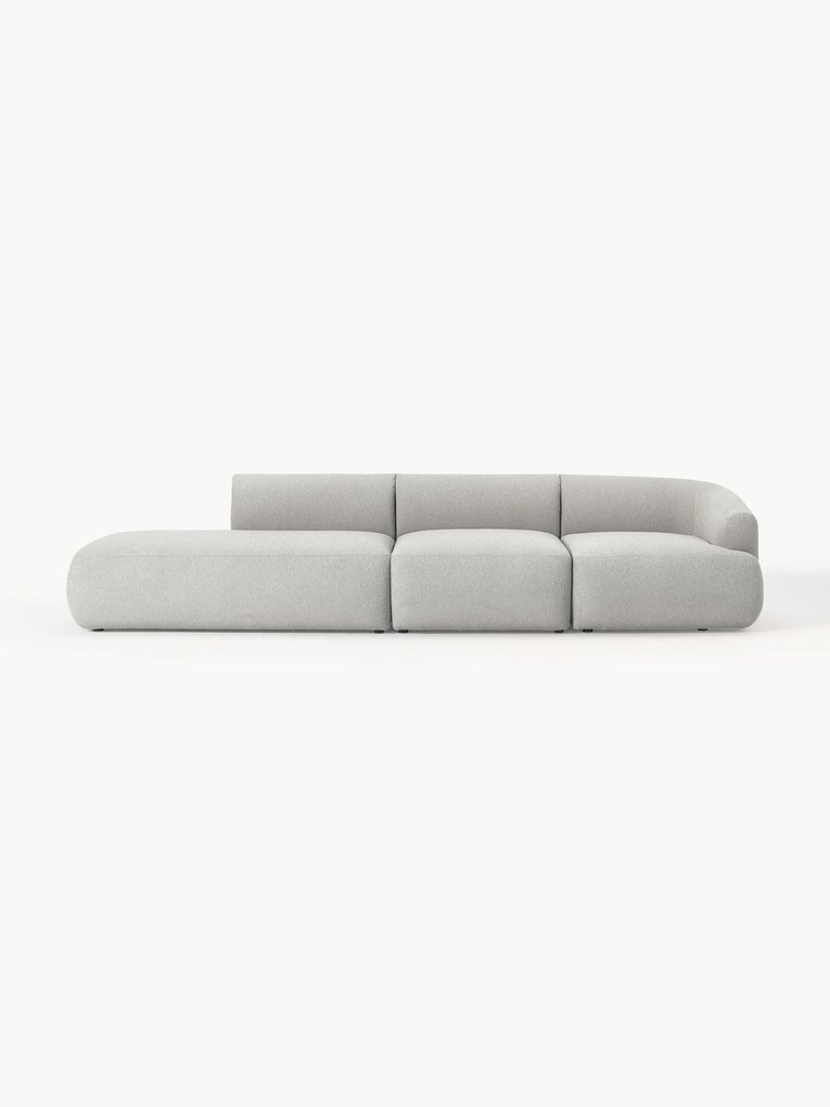 Módulo com chaise longue em bouclé Sofia (4 lugares)