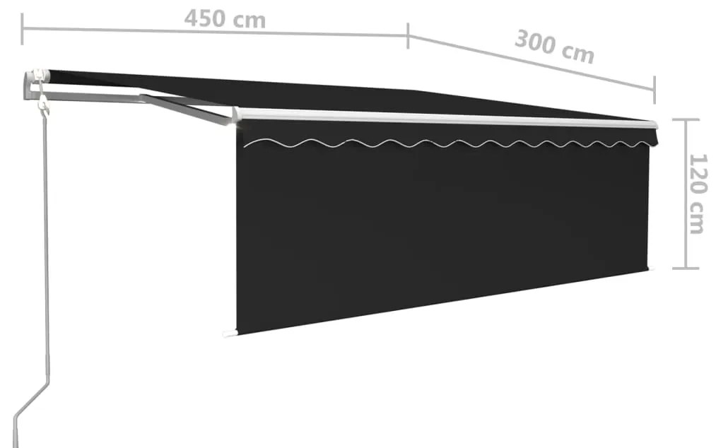 Toldo retrátil automático com estore 4,5x3 m antracite
