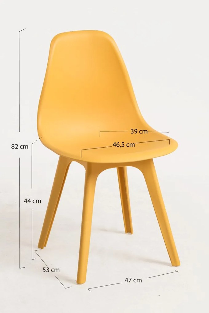 Pack 6 Cadeiras Kelen Suprym - Amarelo