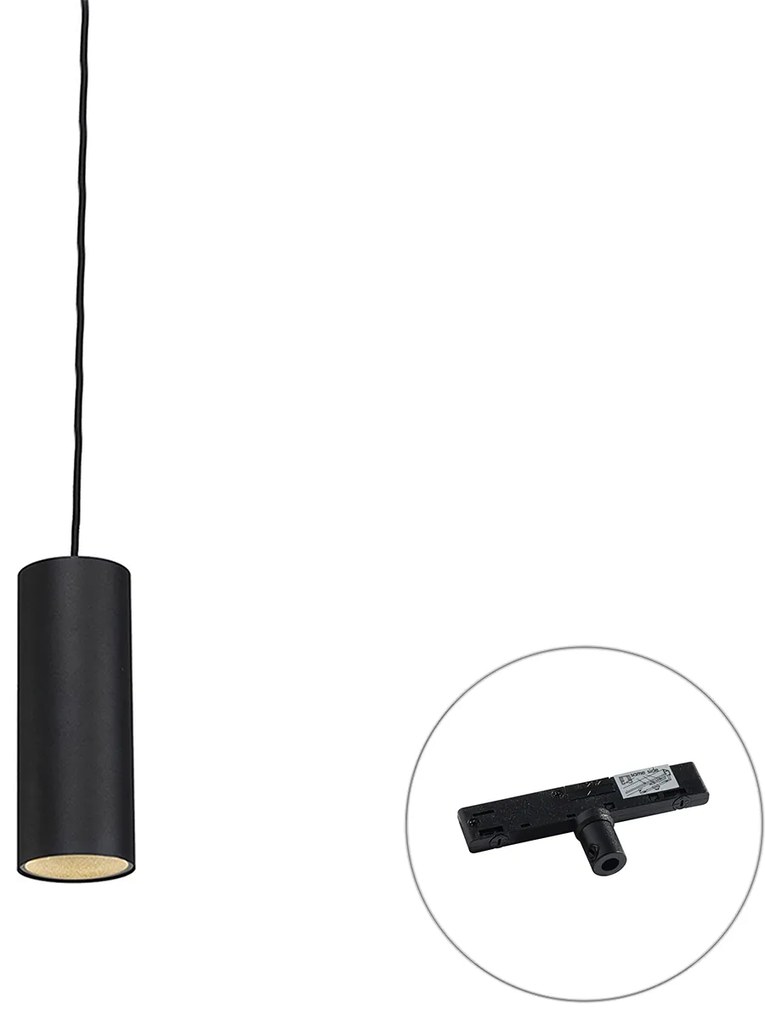 Design hanglamp zwart incl. rail adapter 1-fase - Slimline Tubo Design