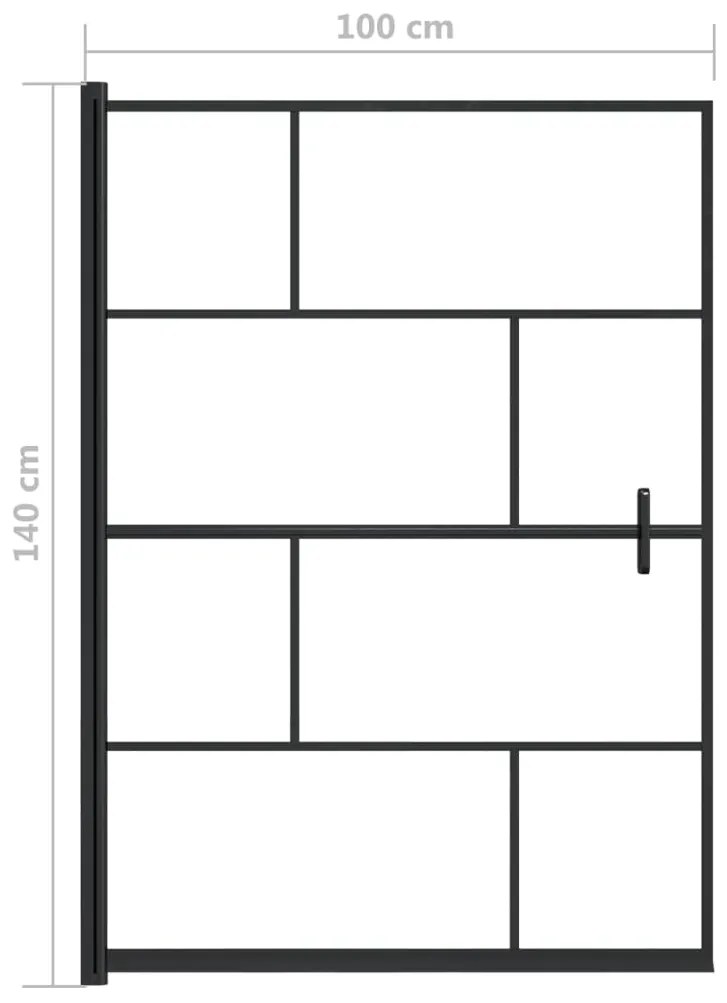 Divisória de chuveiro ESG 100x140 cm preto