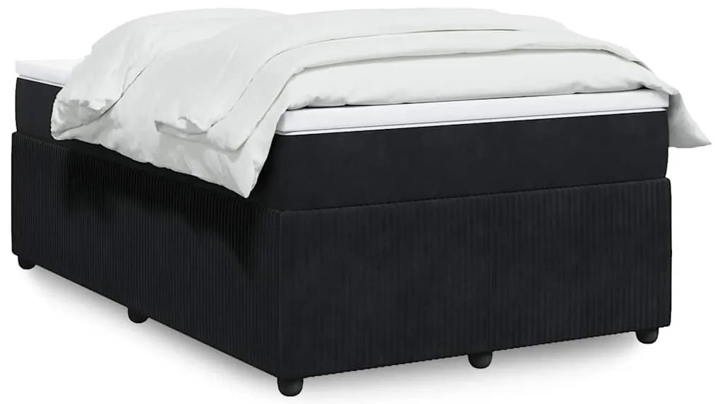 vidaXL Cama boxspring com colchão 120x190 cm veludo preto