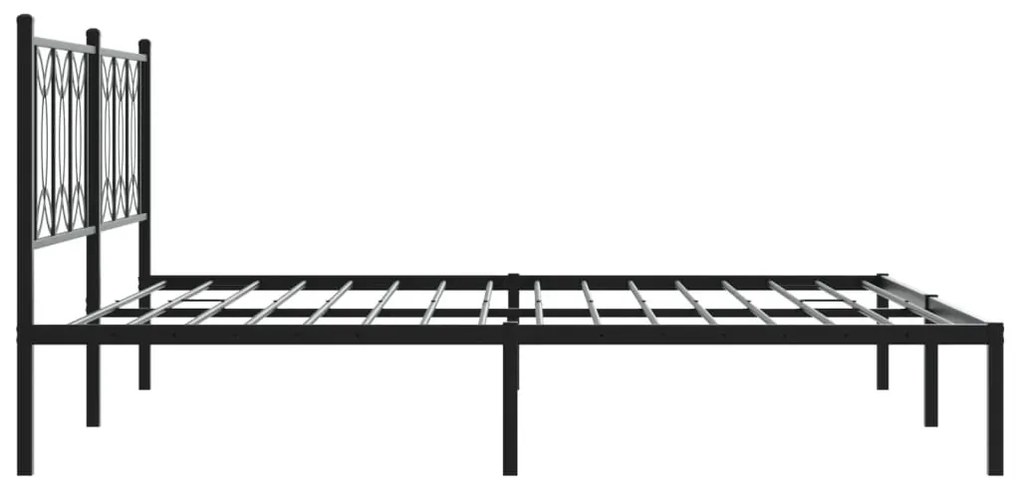 Estrutura de cama em metal com cabeceira 180x200 cm preto