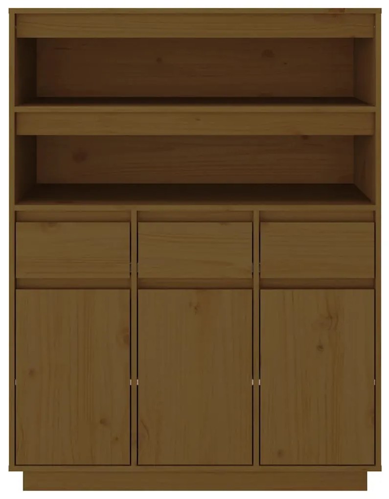 Aparador alto 89x40x116,5 cm pinho maciço castanho-mel