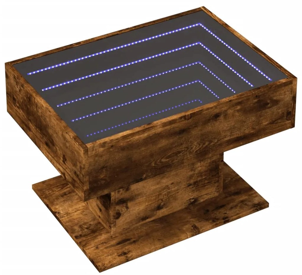Mesa de centro c/ LEDs 70x50x45 cm derivados de madeira