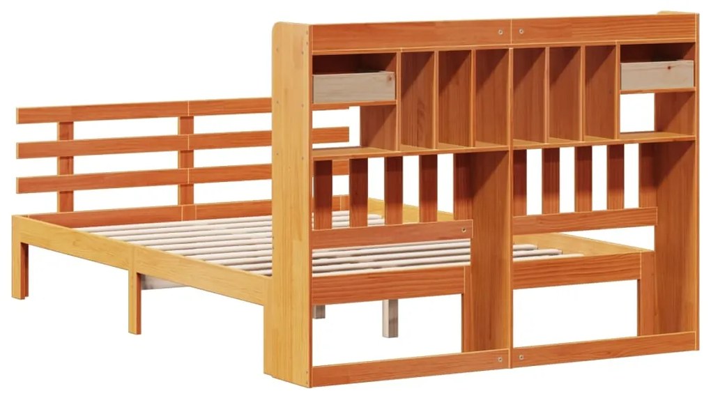 Cama com estante sem colchão 140x190 cm pinho maciço