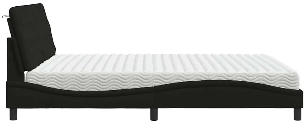 Cama com colchão 180x200 cm tecido preto