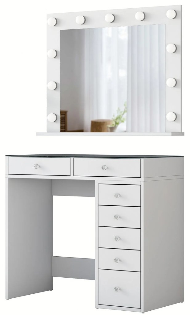 Mesa de Maquilhagem BJ117 – Branco – 90x79,8x44,5 cm