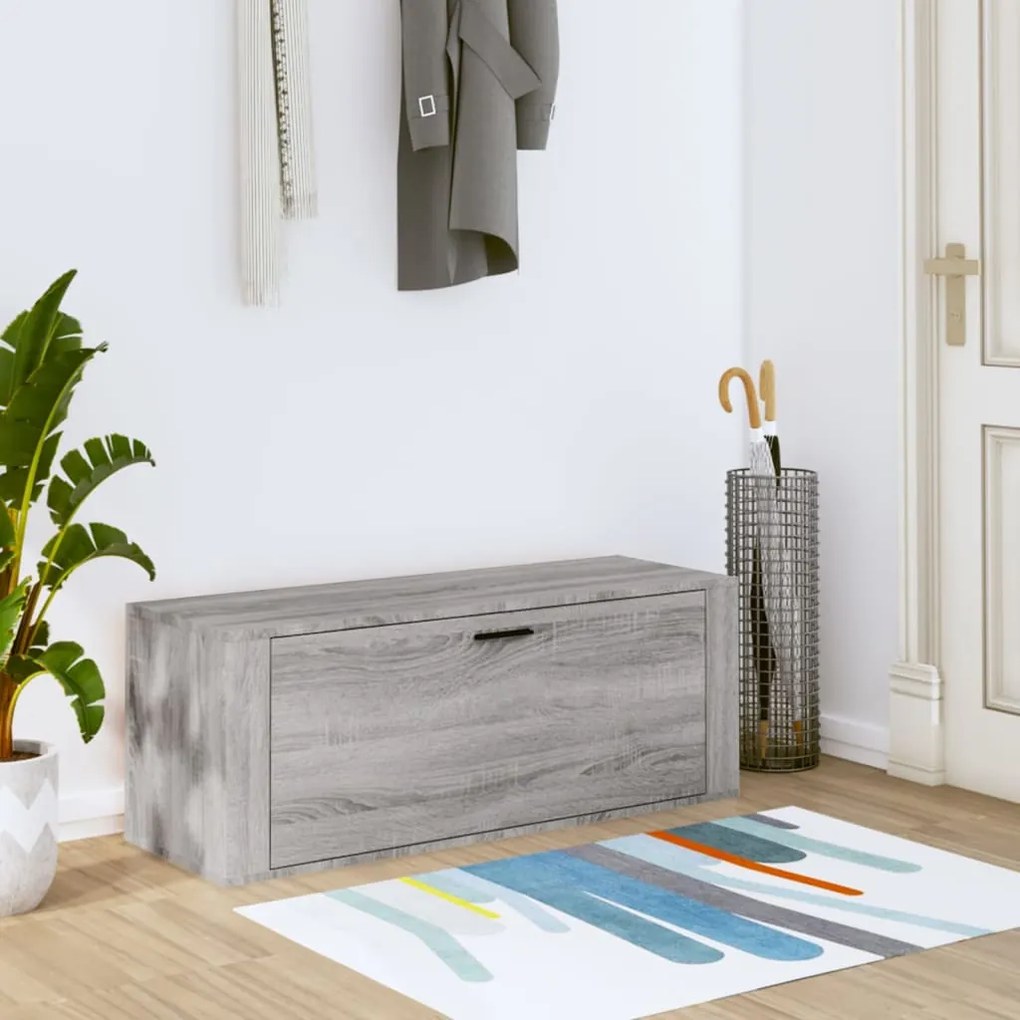 821026 vidaXL Sapateira de parede 100x35x38 cm derivados madeira cinza sonoma