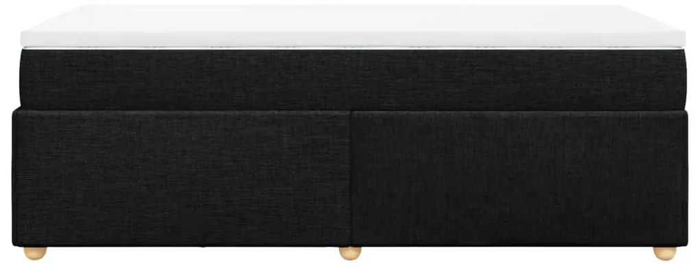 Cama com molas/colchão 90x190 cm tecido preto