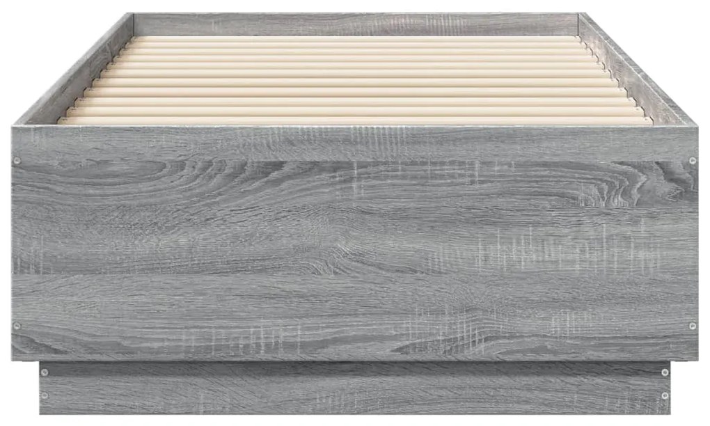 Estrutura cama 75x190 cm derivados de madeira cinzento sonoma