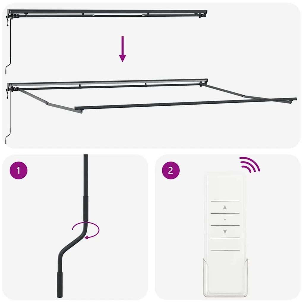 Toldo Retrátil Azul e branco Azul e Branco Antracite