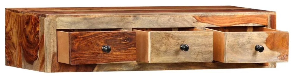 Mesa consola de parede 100x25x20 cm madeira de acácia maciça