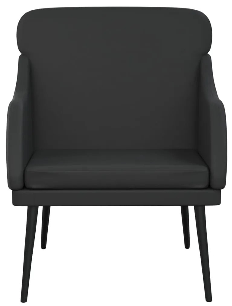 Cadeira com apoio de braços 63x76x80 cm couro artificial preto